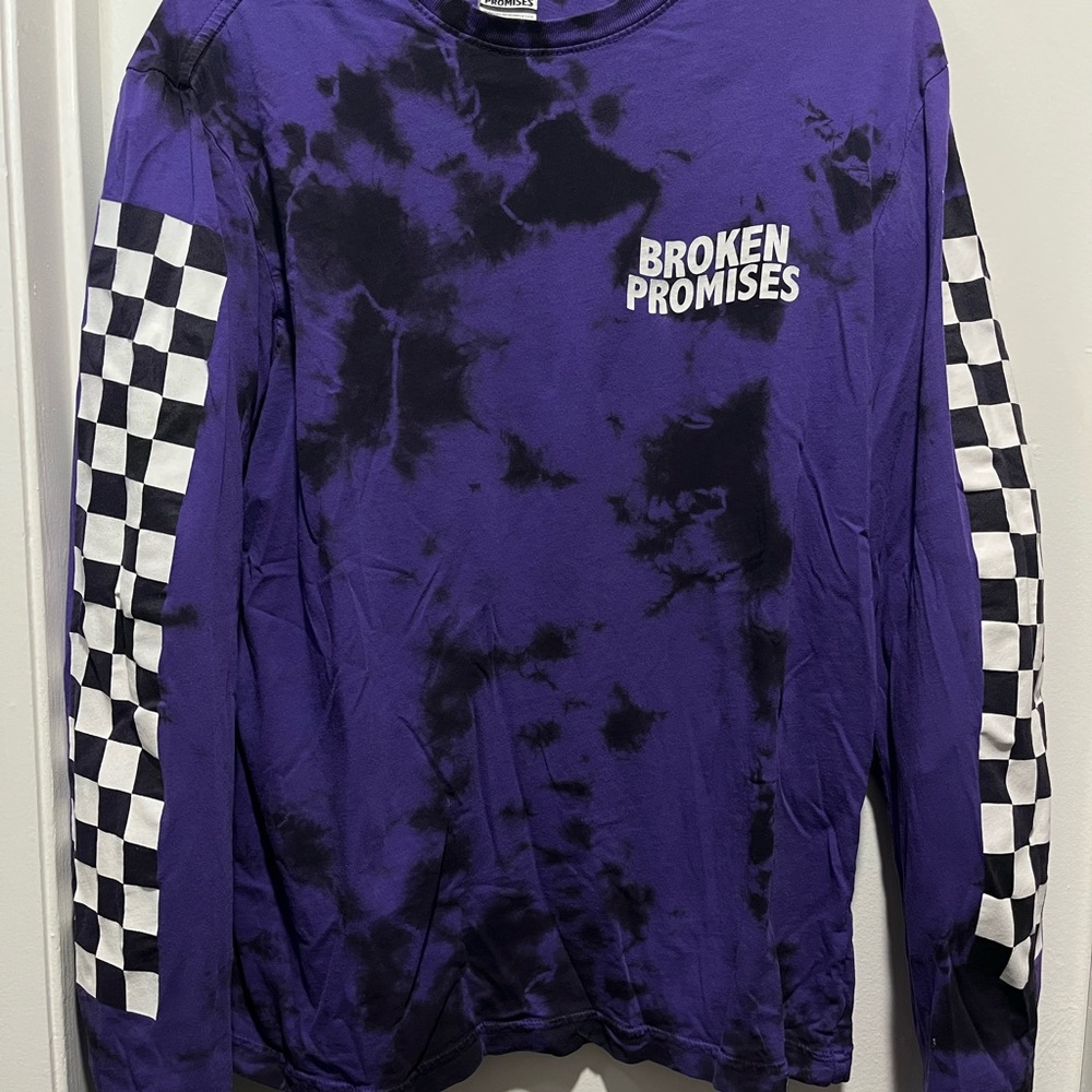 Broken Promises Black and Purple Tie-Dye Long Sleeve Tee
